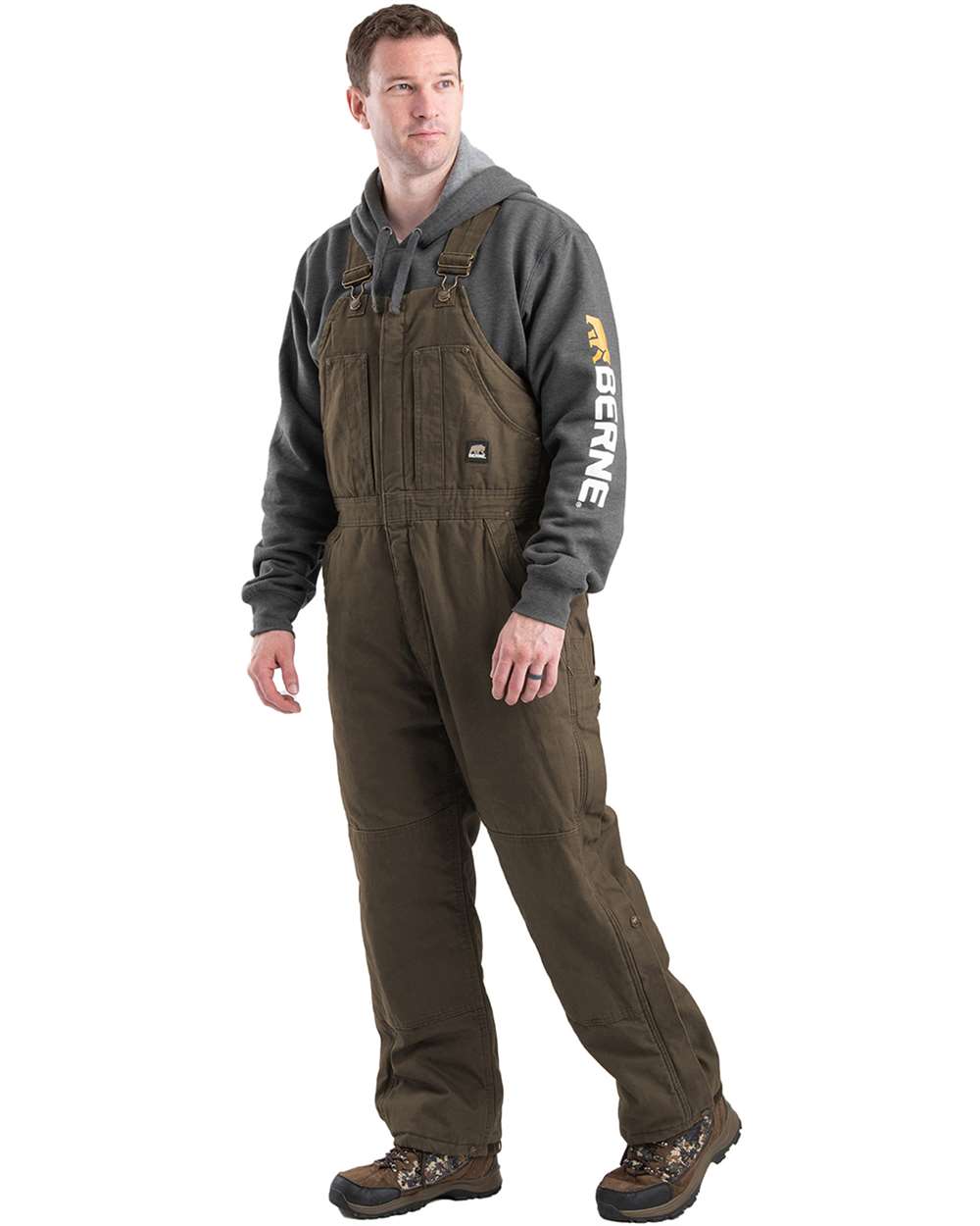 Men's Insulated Washed Duck Bib Overall with Heavy-Duty Pockets