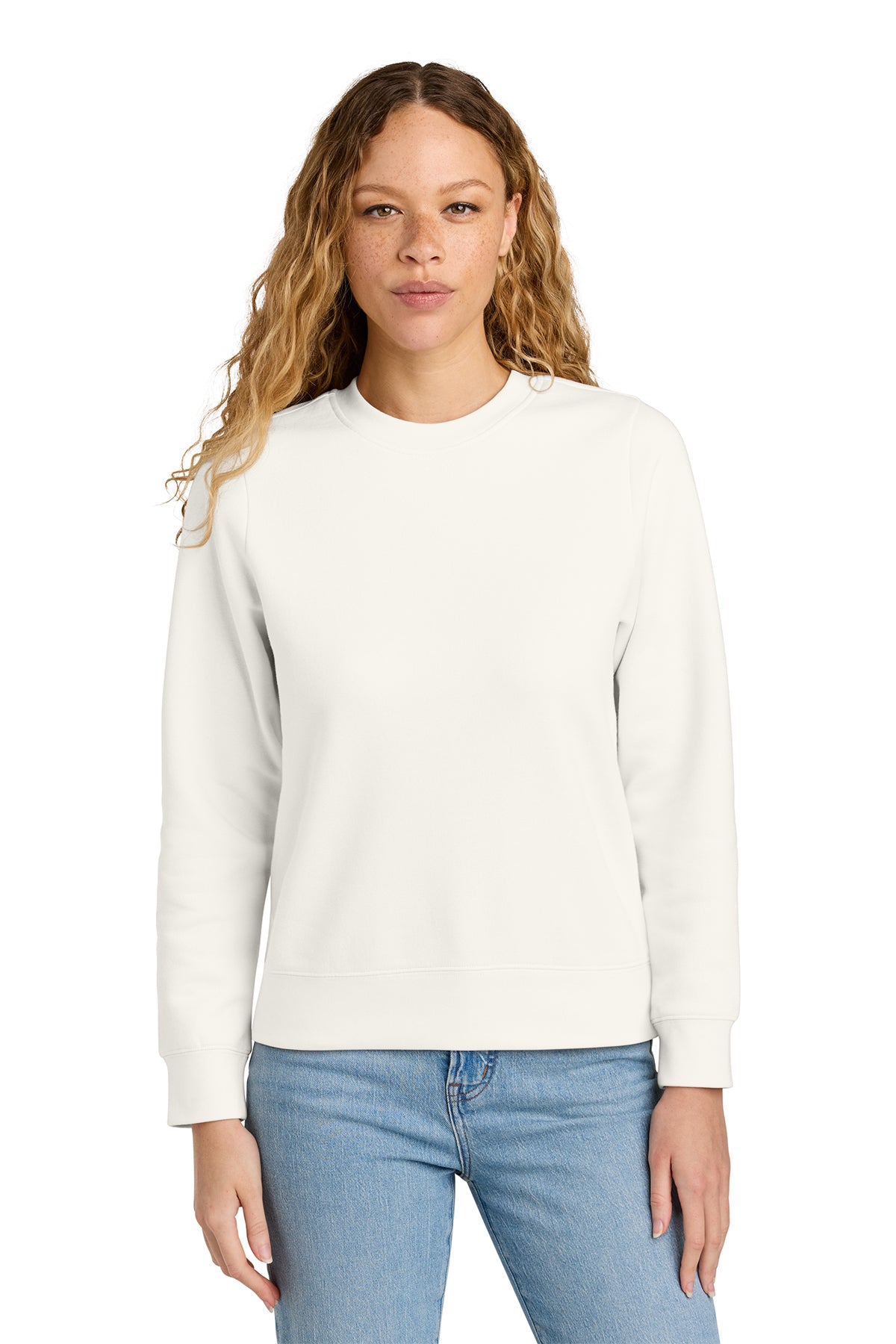 District Women's V.I.T. Fleece Crew Cotton-Blend Crewneck Sweatshirt