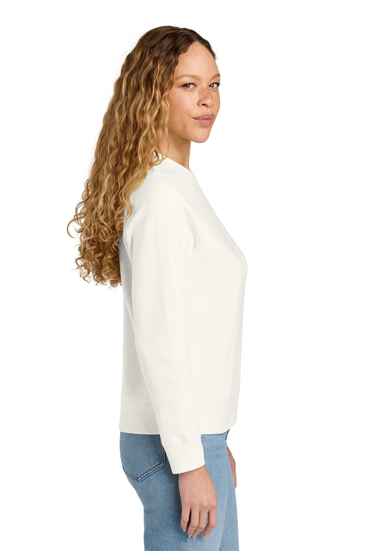 District Women's V.I.T. Fleece Crew Cotton-Blend Crewneck Sweatshirt