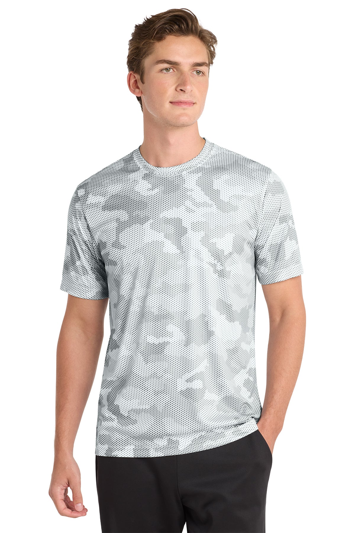 Sport-Tek CamoHex Performance Tee: Moisture-Wicking, Tag-Free, Athletic Style Shirt