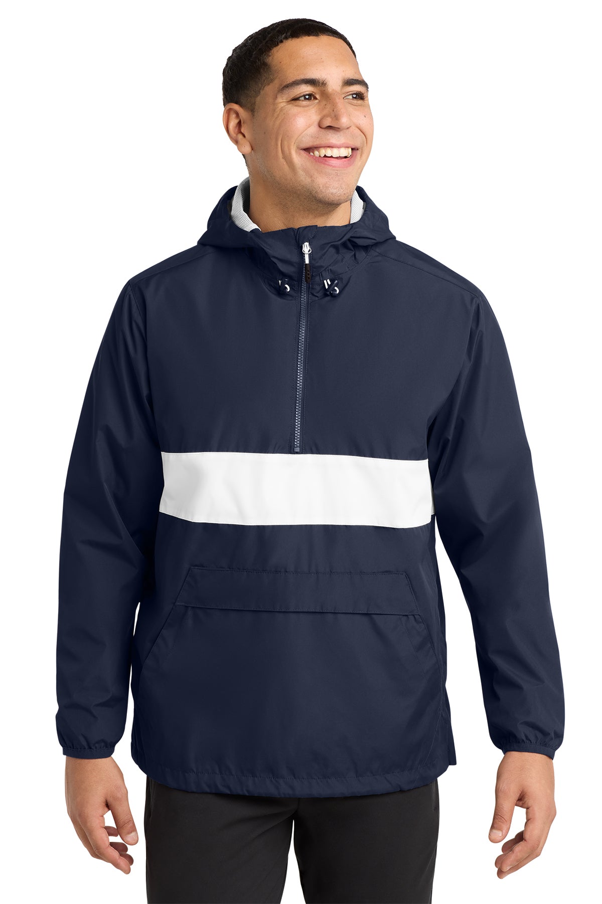 Sport-Tek Lightweight Zipped Anorak Jacket – Wind & Water Resistant