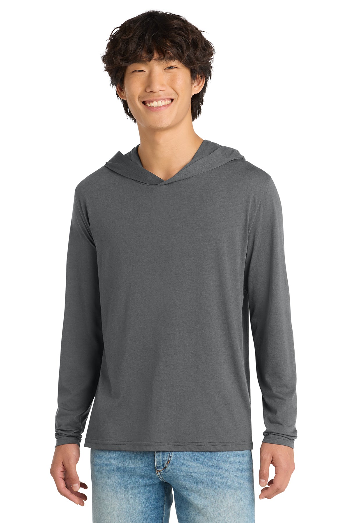 District Perfect Tri Long-Sleeve Hoodie for Custom Printing