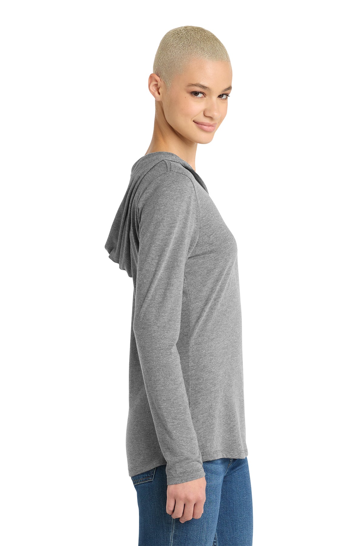 District Women's Perfect Tri Long Sleeve V-Neck Hoodie Lightweight