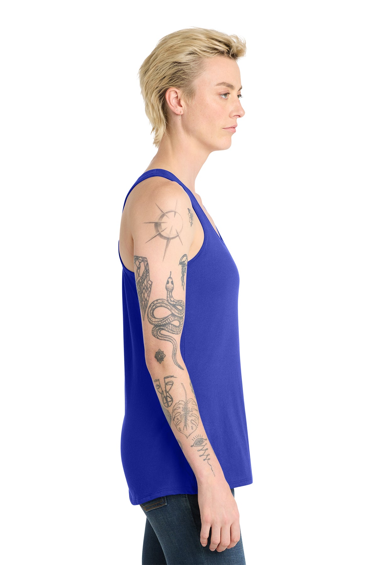 Women's V.I.T. Racerback Tank Combed Cotton Lightweight Curved Hem