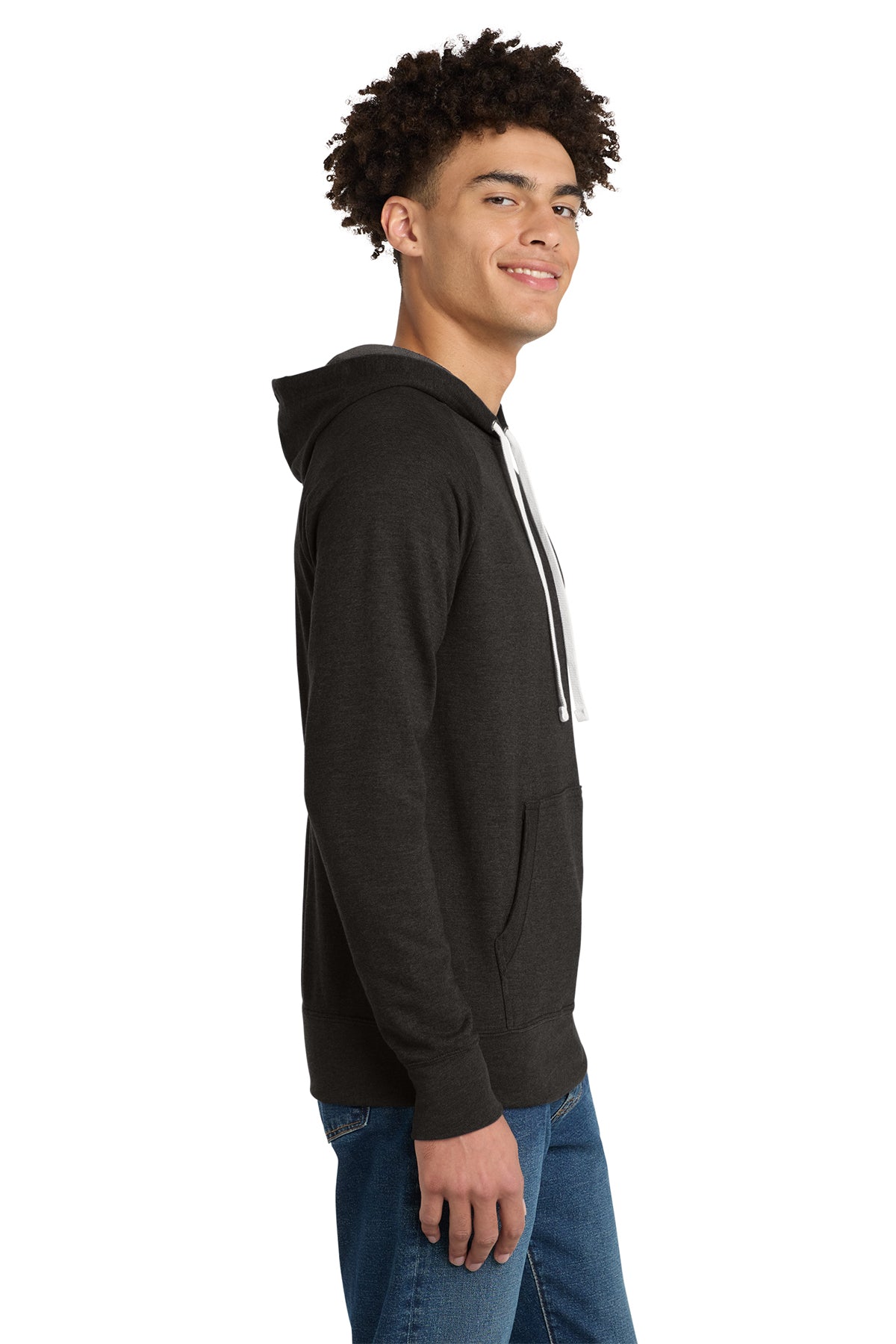 District Perfect Tri French Terry Hoodie Soft Lightweight Unlined Pullover