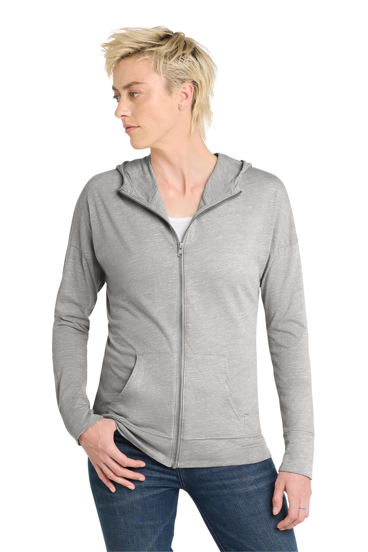 District Women's Medal Lightweight Full‑Zip Hoodie with YKK Metaluxe Zipper