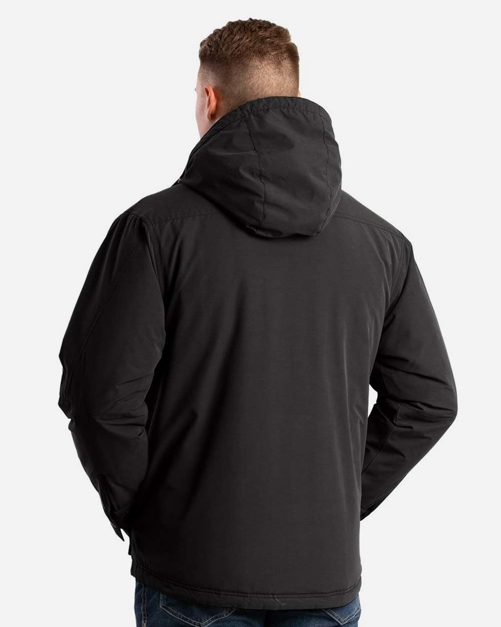 Berne Highland Quilt-Lined Micro-Duck Sherpa-Lined Hooded Work Jacket