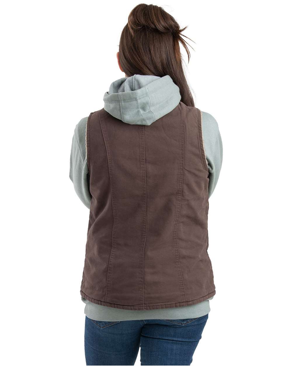 Women's Sherpa-Lined Duck Vest - Heavyweight Cotton Softstone Shell Insulated