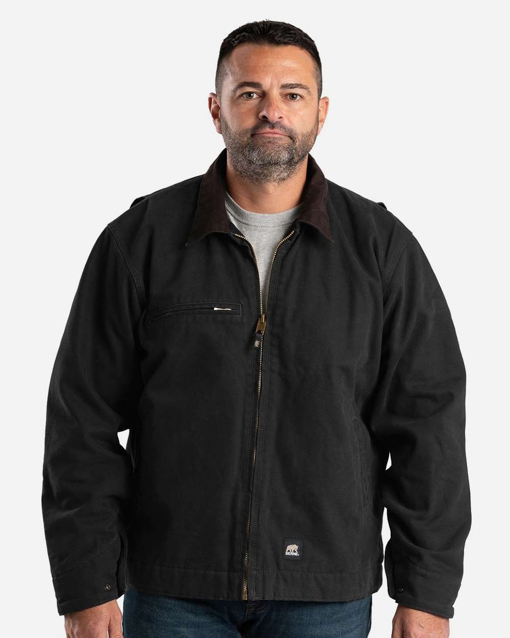 Berne Men's Highland Washed Cotton Duck Fleece-Lined Work Jacket