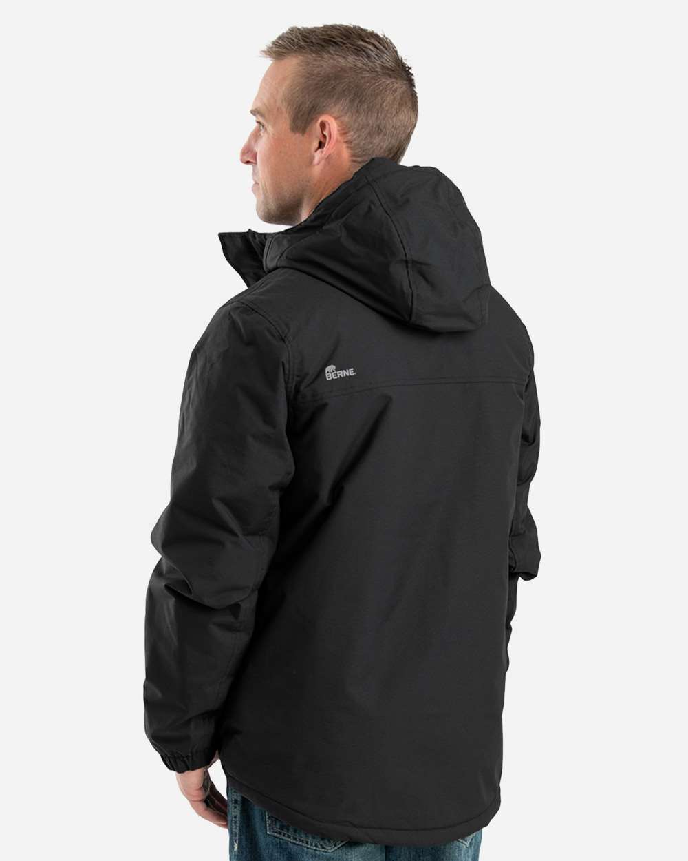 Berne Men's Coastline Waterproof Storm Jacket Heavy Quilted Lined Hood