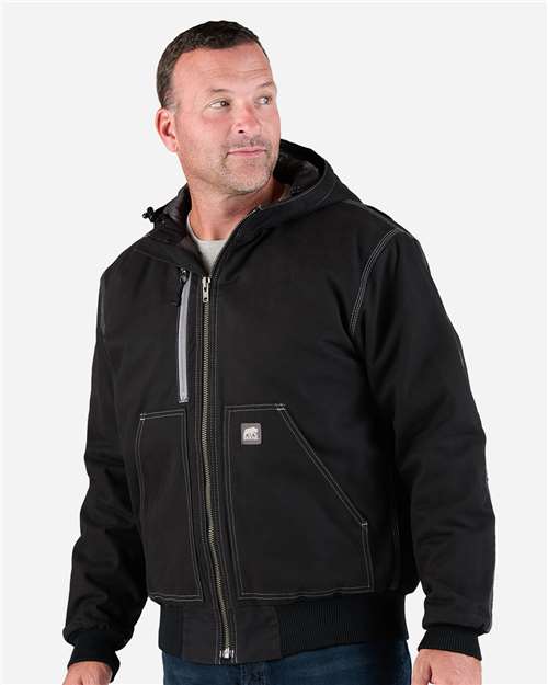 Men's Heavy-Duty Water-Repellent Cotton Duck Hooded Jacket with Pockets