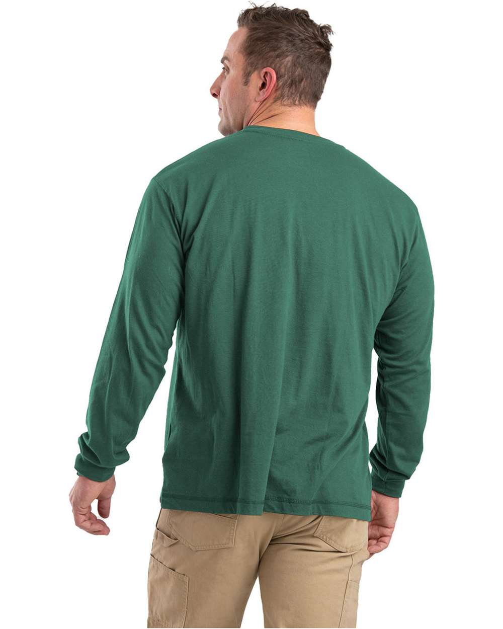 Men's Tall Performance Long Sleeve Pocket T-Shirt Moisture-Wicking Breathable