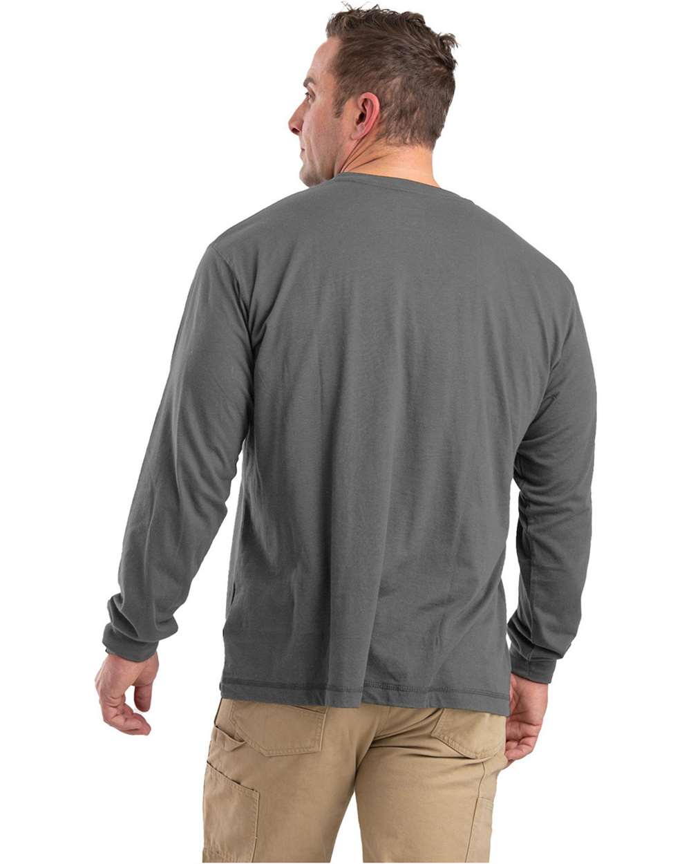 Men's Tall Performance Long Sleeve Pocket T-Shirt Moisture-Wicking Breathable
