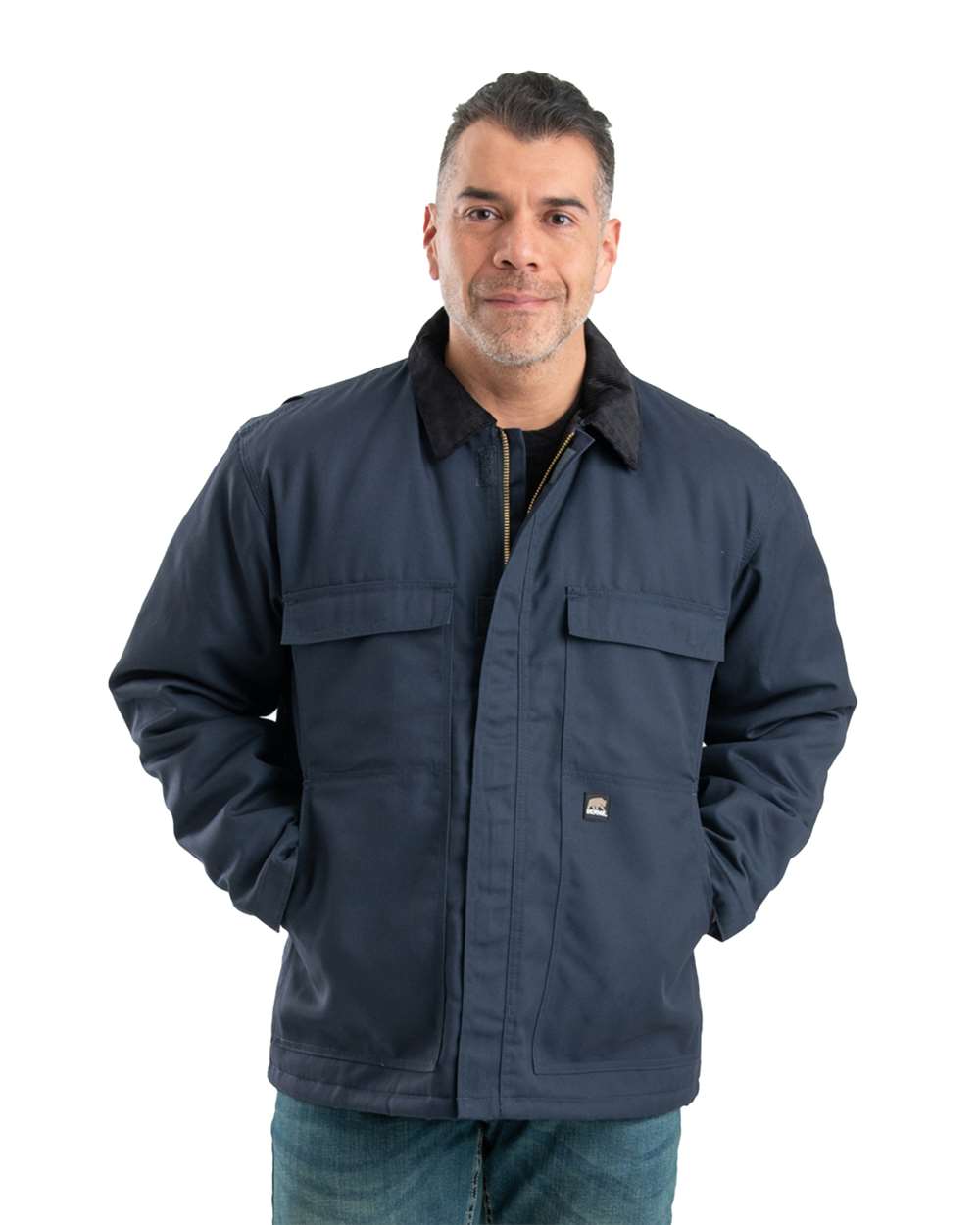 Men's Heritage Twill Chore Jacket Navy Durable Workwear Coat