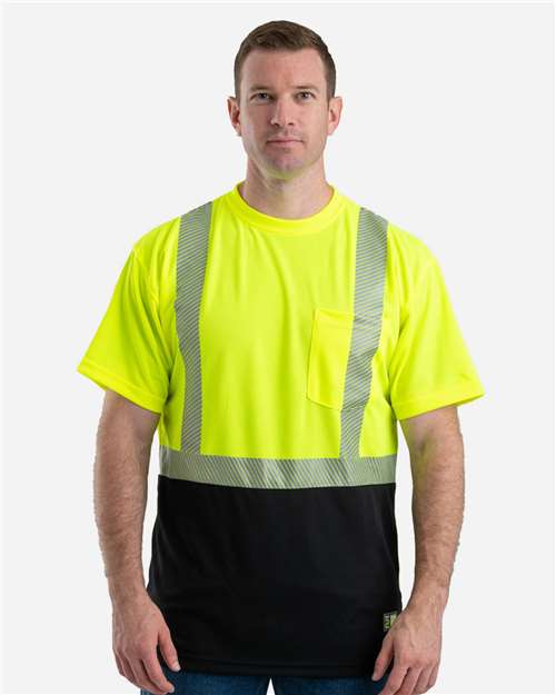 Berne Hi-Vis Class 2 Color-Blocked Pocket Performance T-Shirt