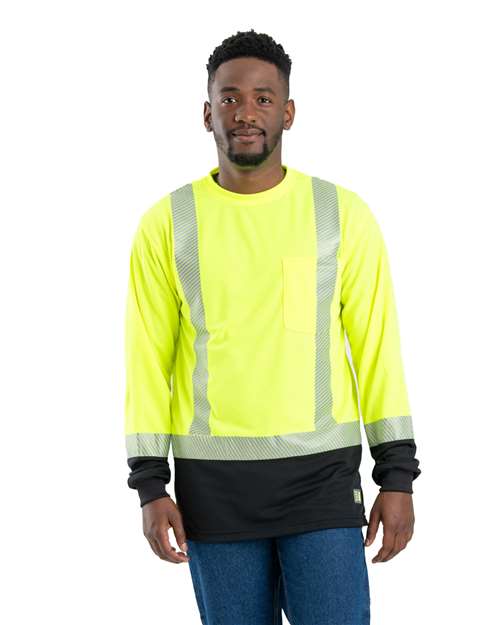 Berne Men's Hi-Vis Class 3 Color-Blocked Safety Pocket T-Shirt