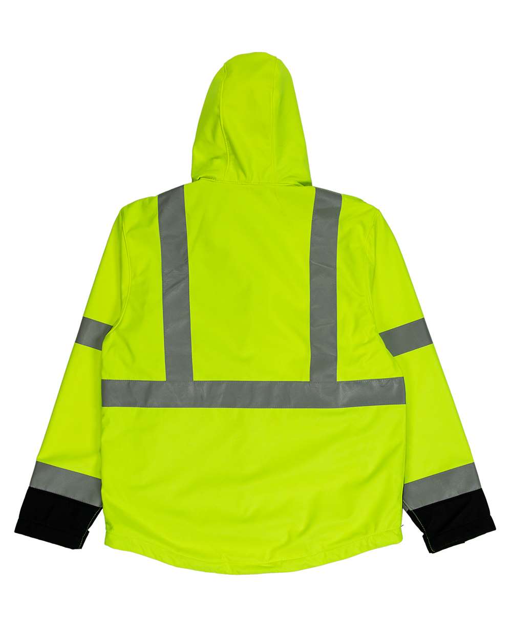 Men's Hi-Vis Class 3 Hooded Soft Shell Water-Resistant Safety Jacket