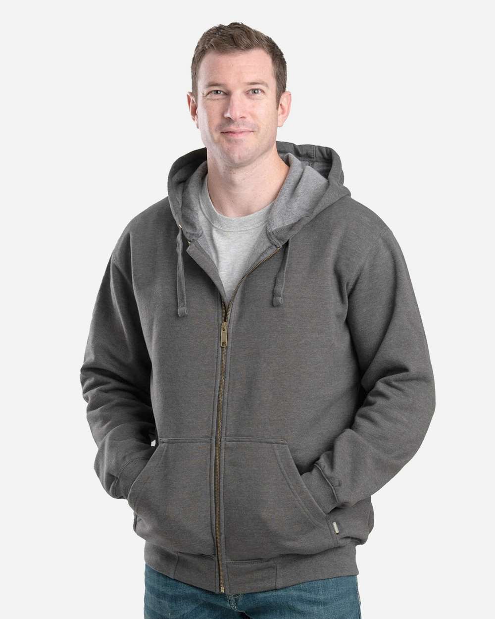 Berne Men's Heritage Full-Zip Hooded Sweatshirt 52/48 Fleece