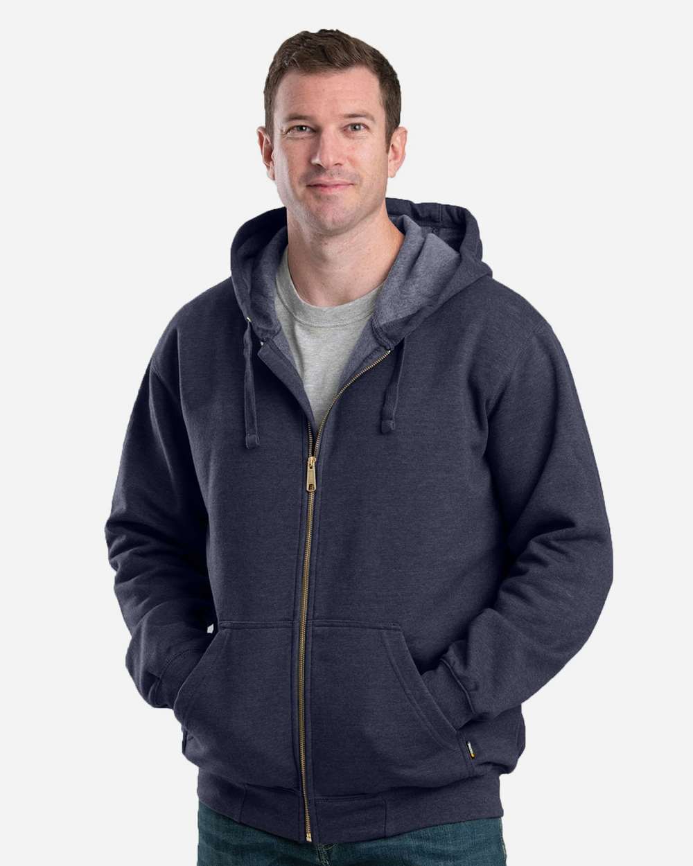 Berne Men's Heritage Full-Zip Hooded Sweatshirt 52/48 Fleece
