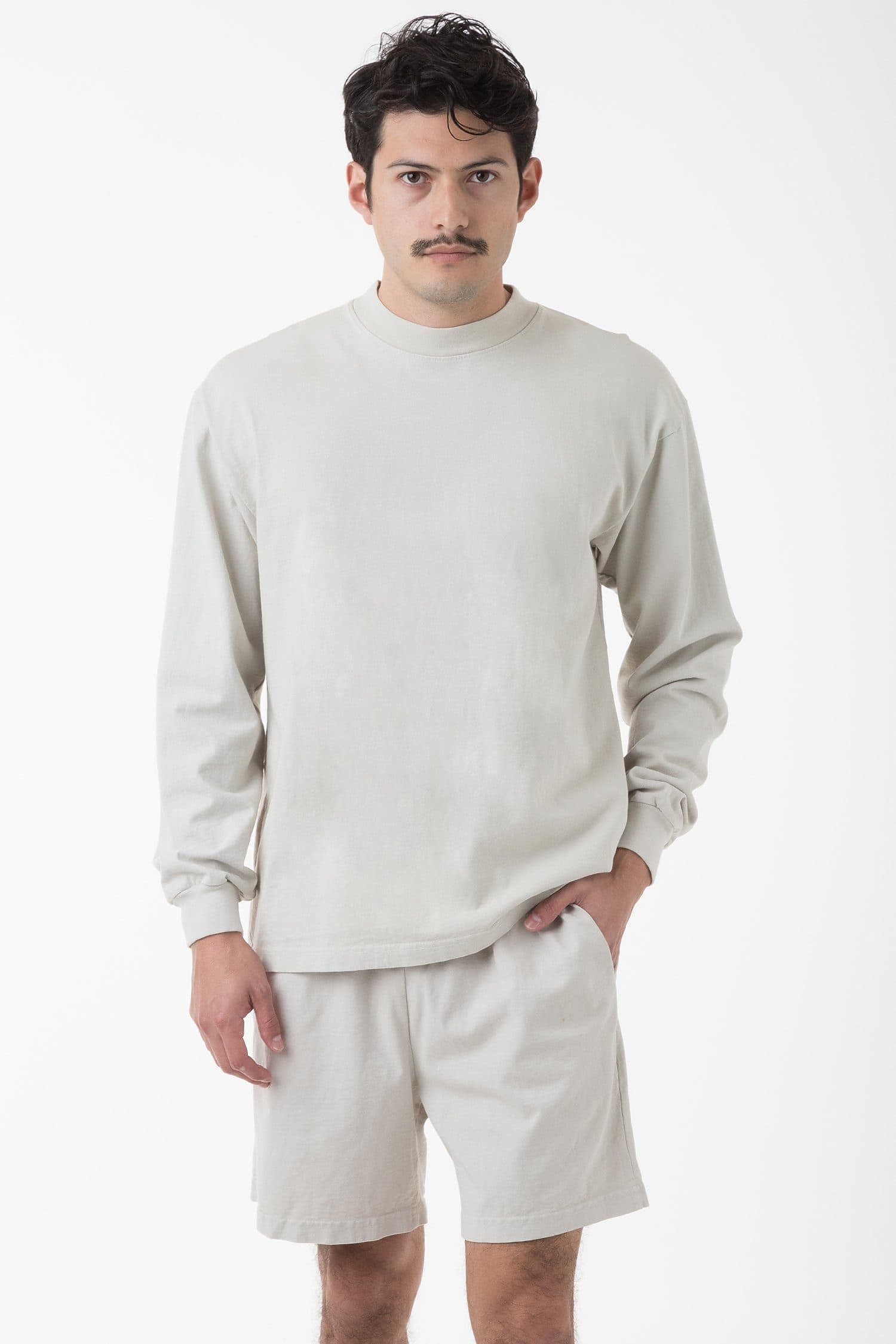 Unisex Mid-Length Heavy Jersey Cotton Shorts with Drawcord Waist and Pockets