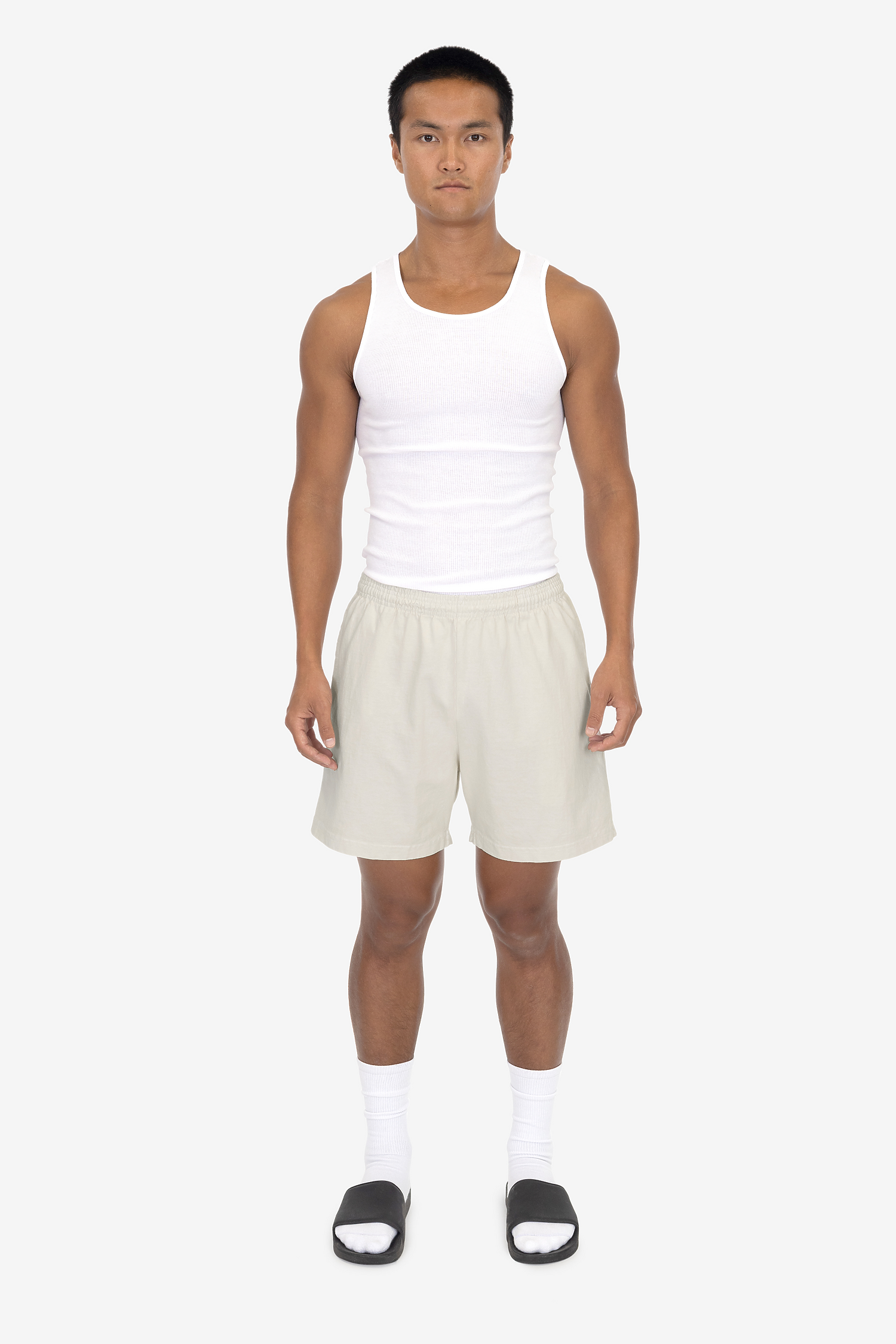 Unisex Heavyweight Jersey Cotton Gym Shorts with Elastic Waistband and Pockets