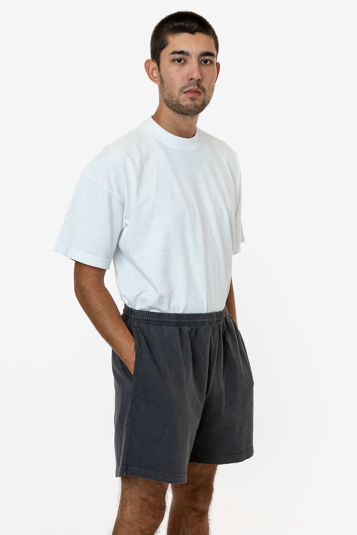 Unisex Heavyweight Jersey Cotton Gym Shorts with Elastic Waistband and Pockets