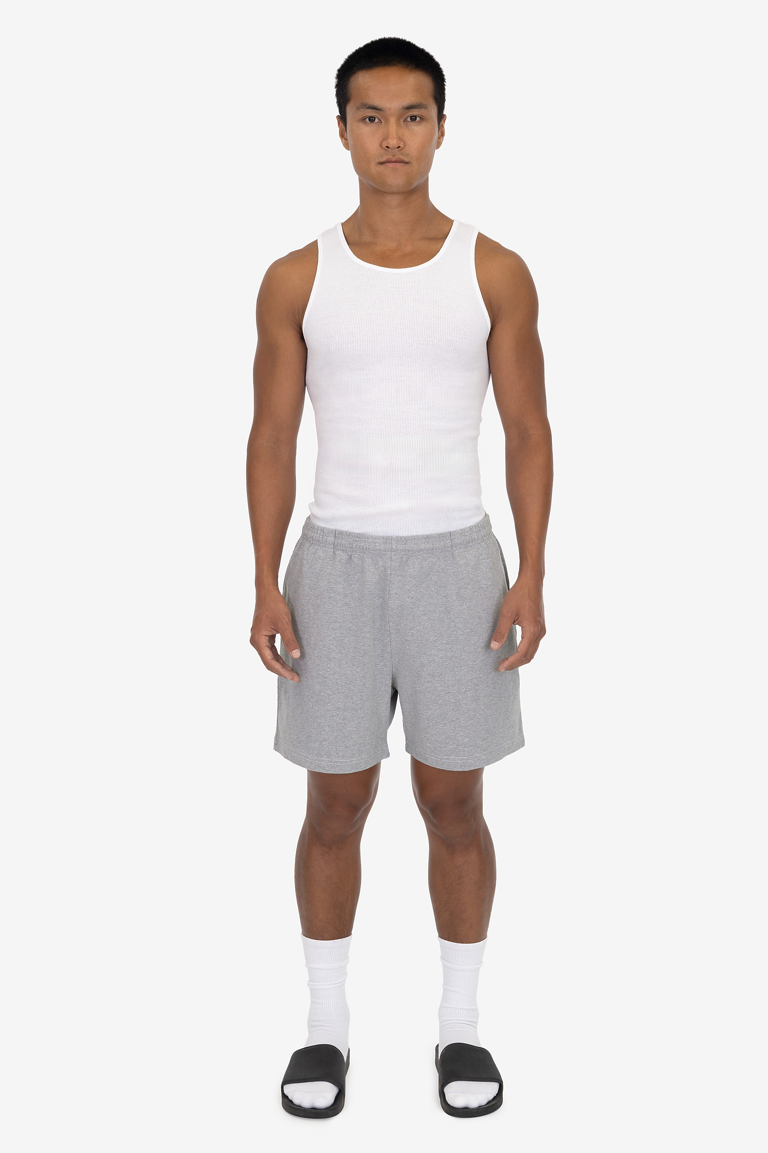 Unisex Heavyweight Jersey Cotton Gym Shorts with Elastic Waistband and Pockets