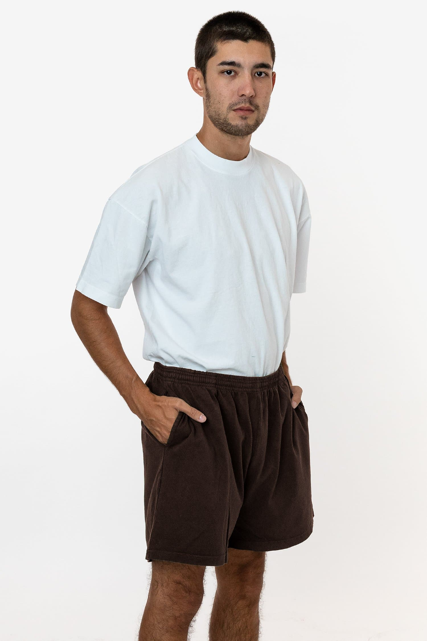 Unisex Heavyweight Jersey Cotton Gym Shorts with Elastic Waistband and Pockets