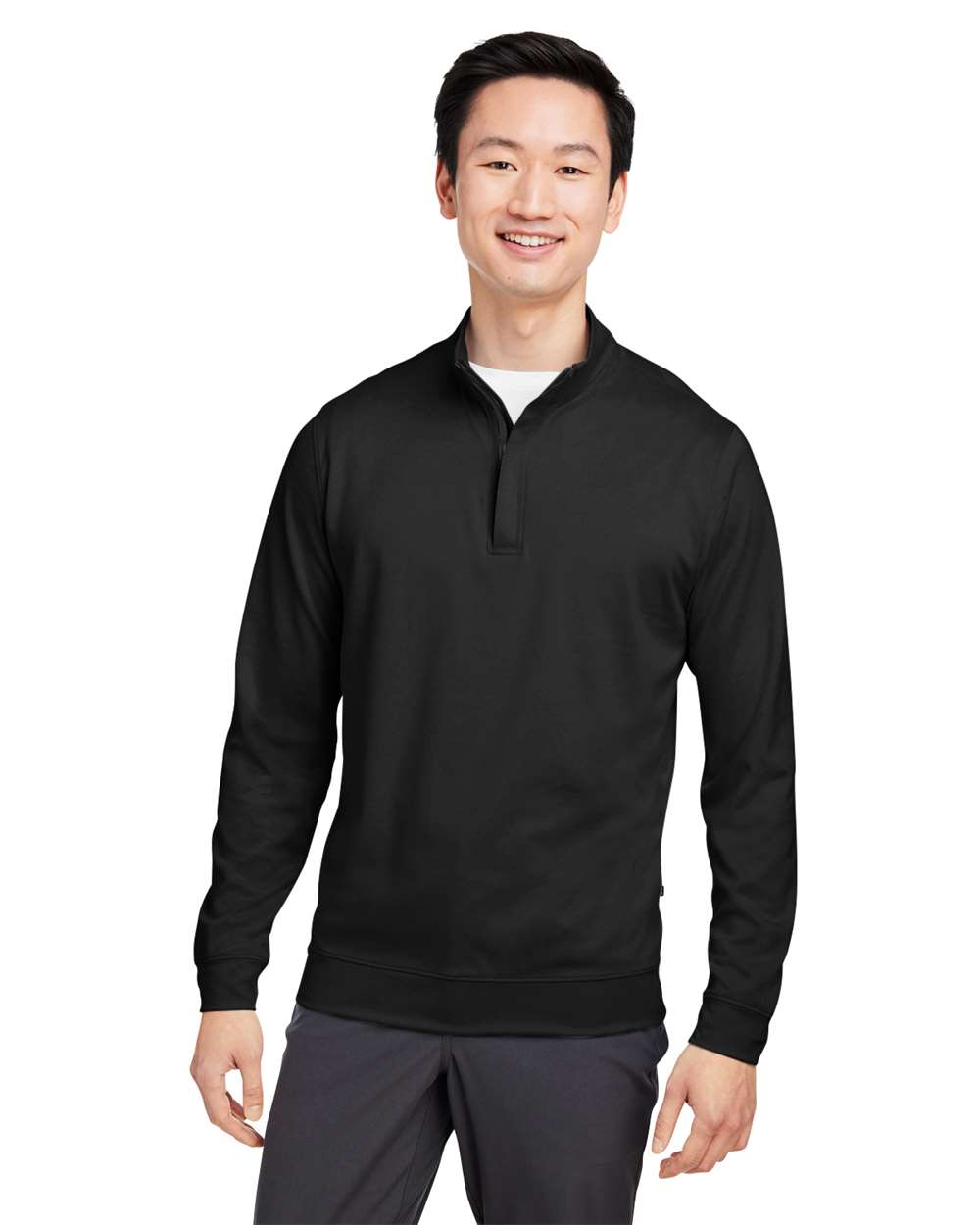 Men's McKinnon Heathered Quarter-Zip Pullover with Hidden Zipper Collar