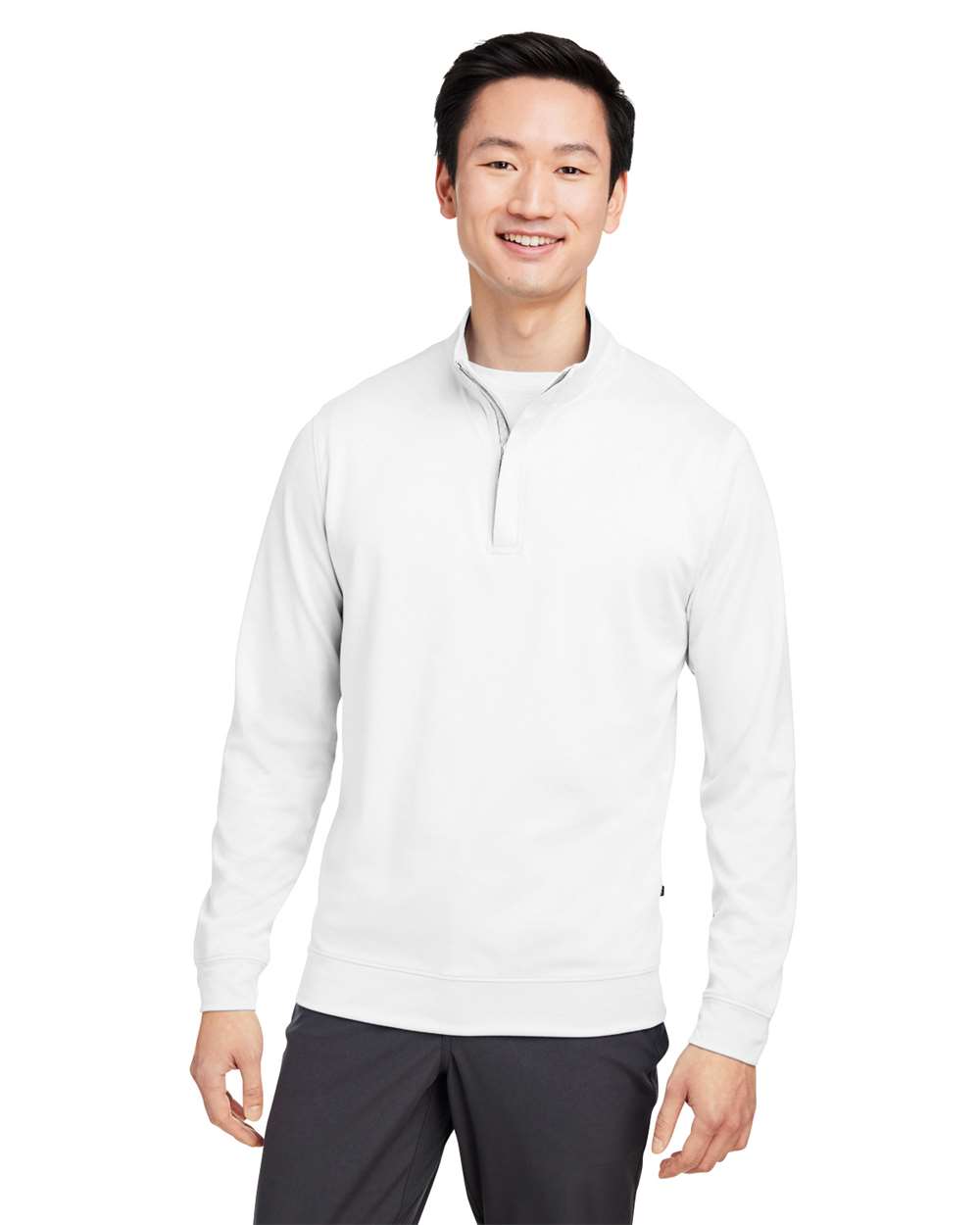 Men's McKinnon Heathered Quarter-Zip Pullover with Hidden Zipper Collar