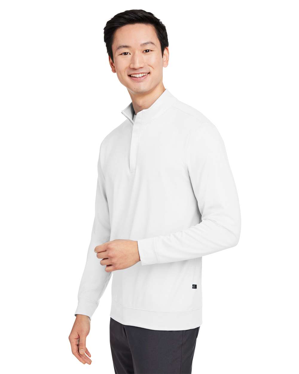 Men's McKinnon Heathered Quarter-Zip Pullover with Hidden Zipper Collar