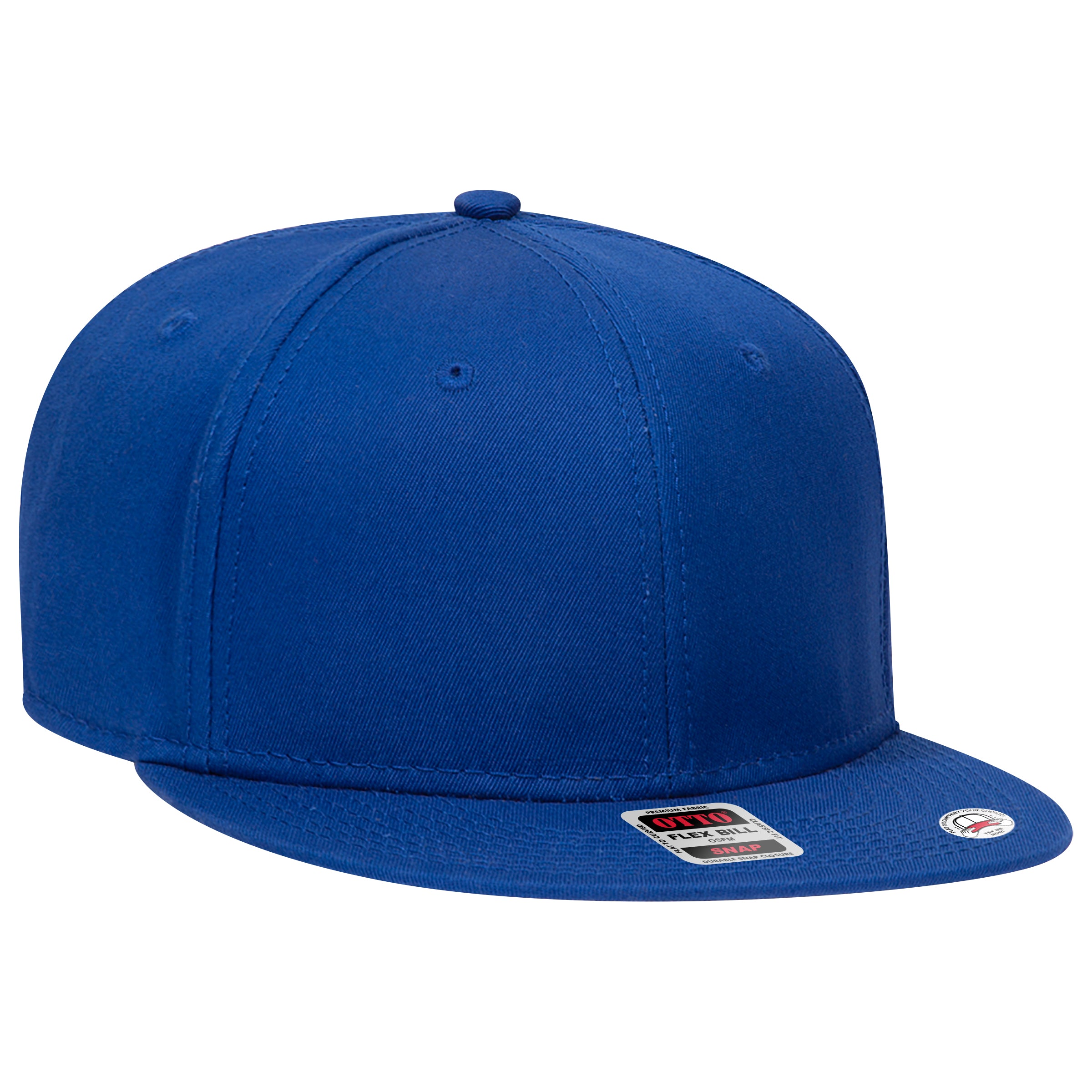 OTTO Snap 6-Panel Pro Profile Structured Snapback Hat Flat Bill