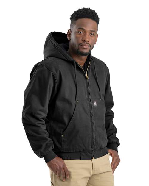 Men's Tall Heartland Washed Cotton Duck Hooded Insulated Work Jacket