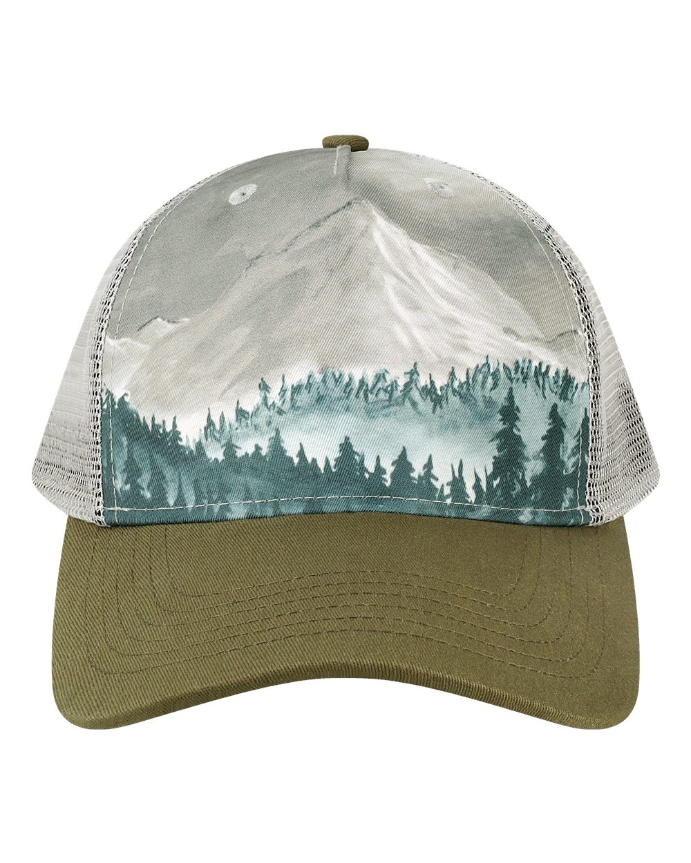 Locale Five-Panel Trucker Cap - Recycled Bill, Scenery Print