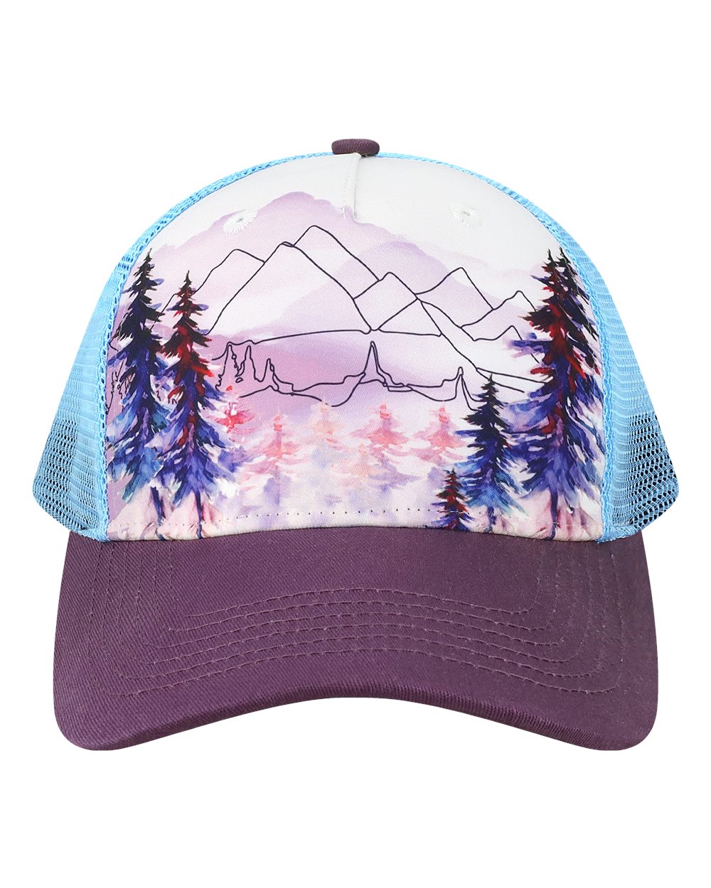 Locale Five-Panel Trucker Cap - Recycled Bill, Scenery Print