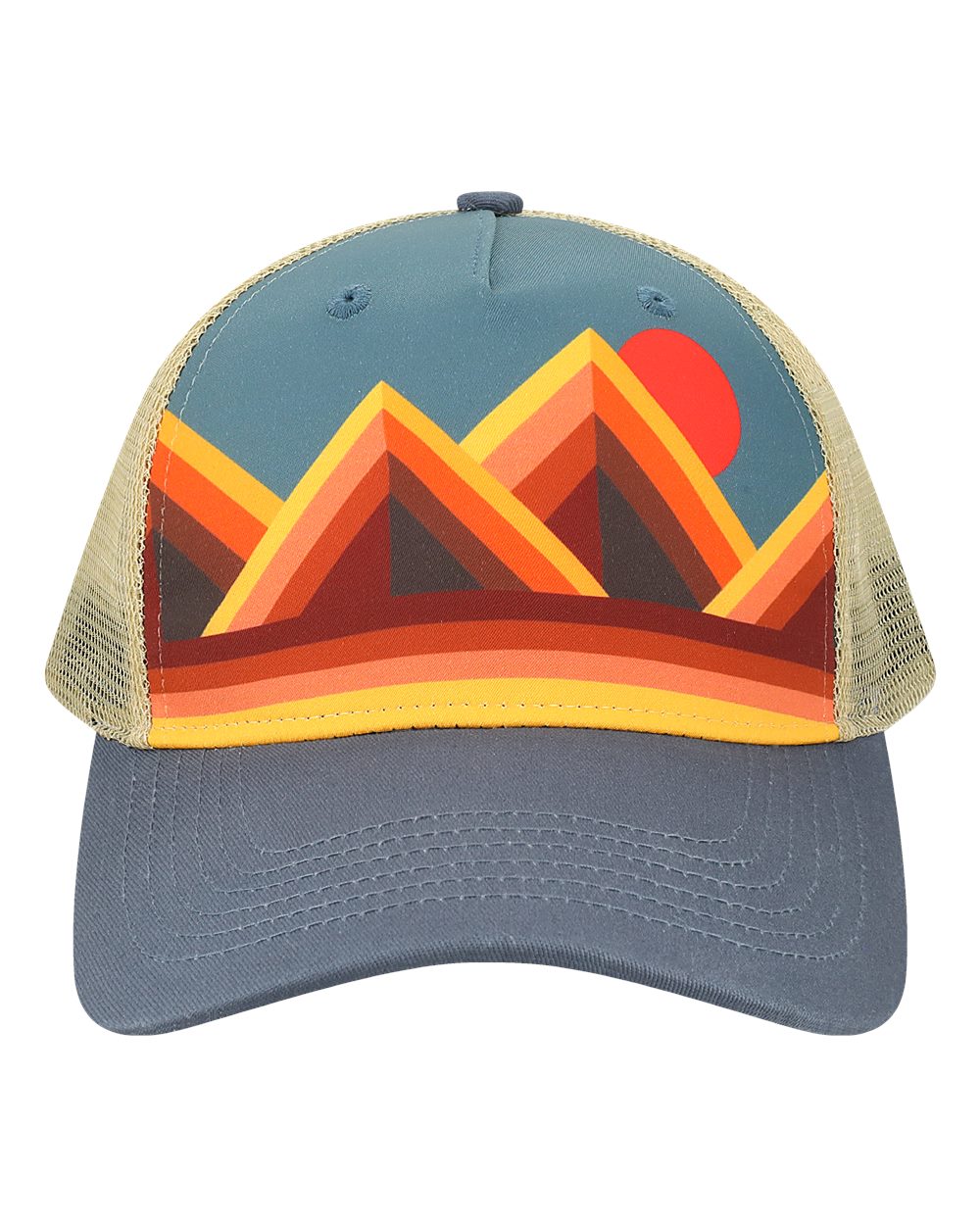 Locale Five-Panel Trucker Cap - Recycled Bill, Scenery Print