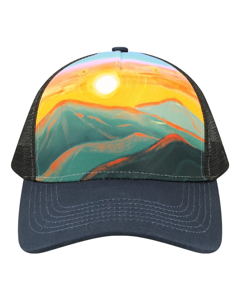Locale Five-Panel Trucker Cap - Recycled Bill, Scenery Print