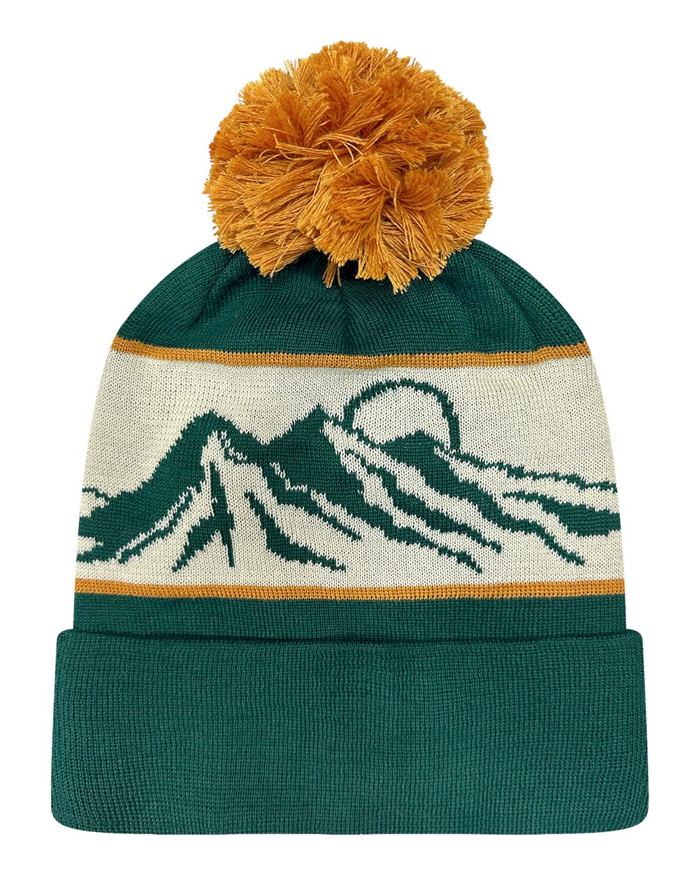 LOCALE Grand Recycled Beanie with Jacquard Knit Contrast Pom