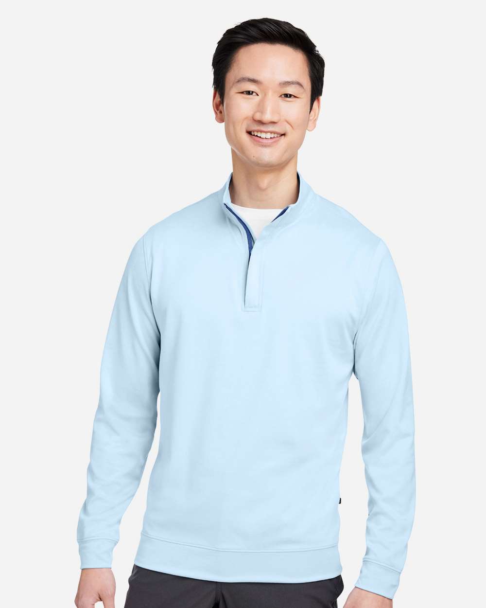 Men's McKinnon Heathered Quarter-Zip Pullover with Hidden Zipper Collar