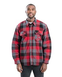Berne Men's Timber Flannel Shirt Jacket Quilted Lined Button Front