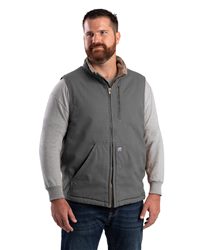 Women's Sherpa-Lined Duck Vest - Heavyweight Cotton Softstone Shell Insulated
