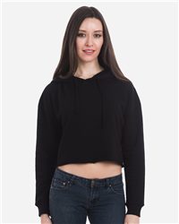 Lane Seven Women's Cropped Fleece Hooded Sweatshirt Sustainable Cotton Blend