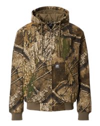 Men's Heavy-Duty Water-Repellent Cotton Duck Hooded Jacket with Pockets