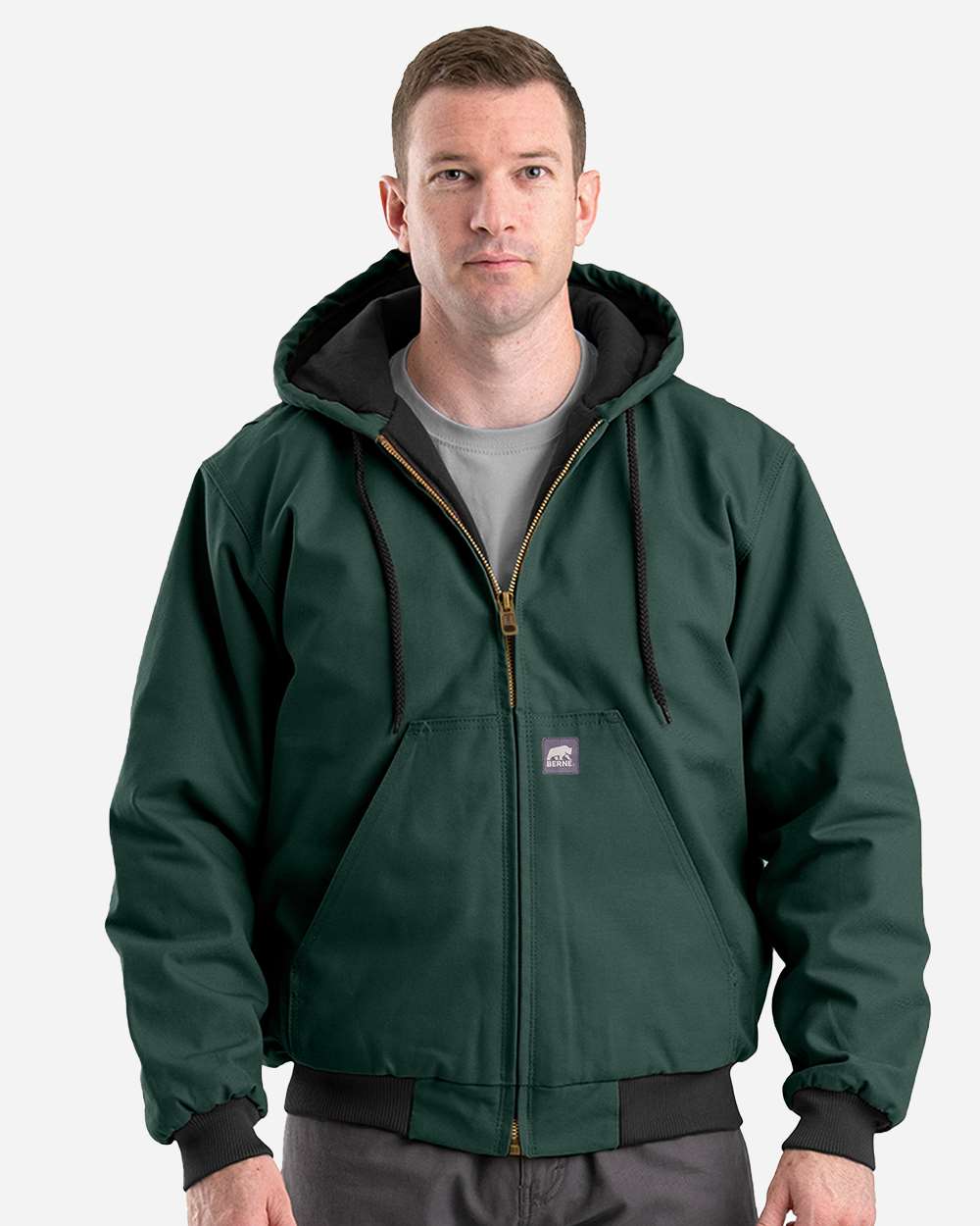 Berne Heritage Heavy-Duty Cotton Duck Hooded Jacket, Quilted Liner