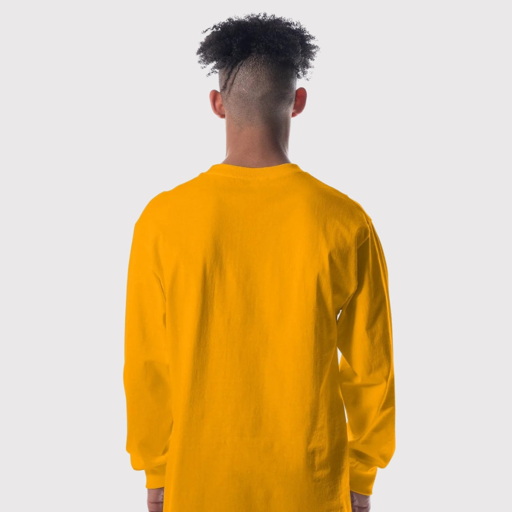 Men's Heavyweight Open-End Cotton Long Sleeve Tee | Durable Classic Fit Shirt