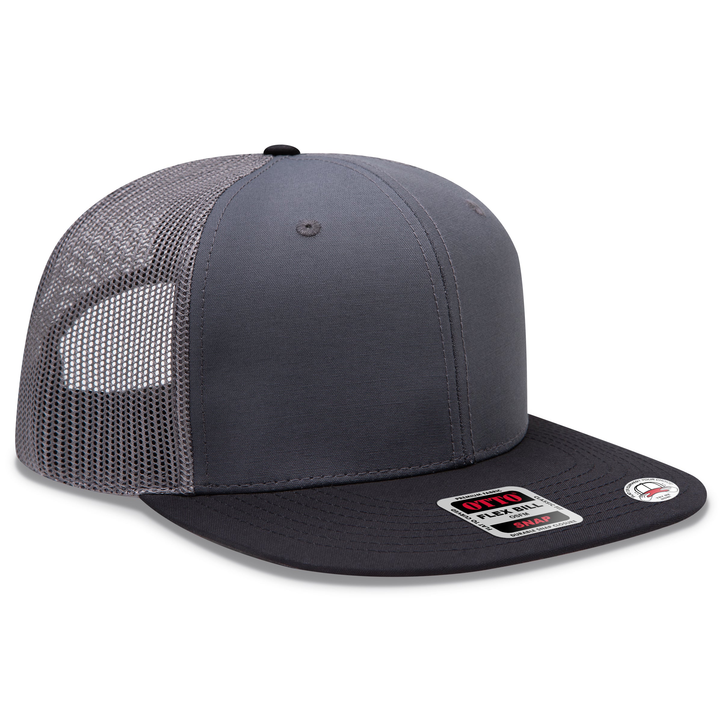 OTTO SNAP 6-Panel Mid-Profile Mesh Back Trucker Snapback Hat
