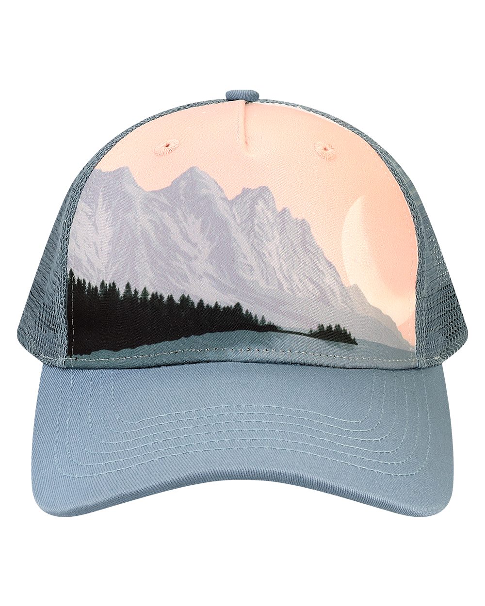 Locale Five-Panel Trucker Cap - Recycled Bill, Scenery Print
