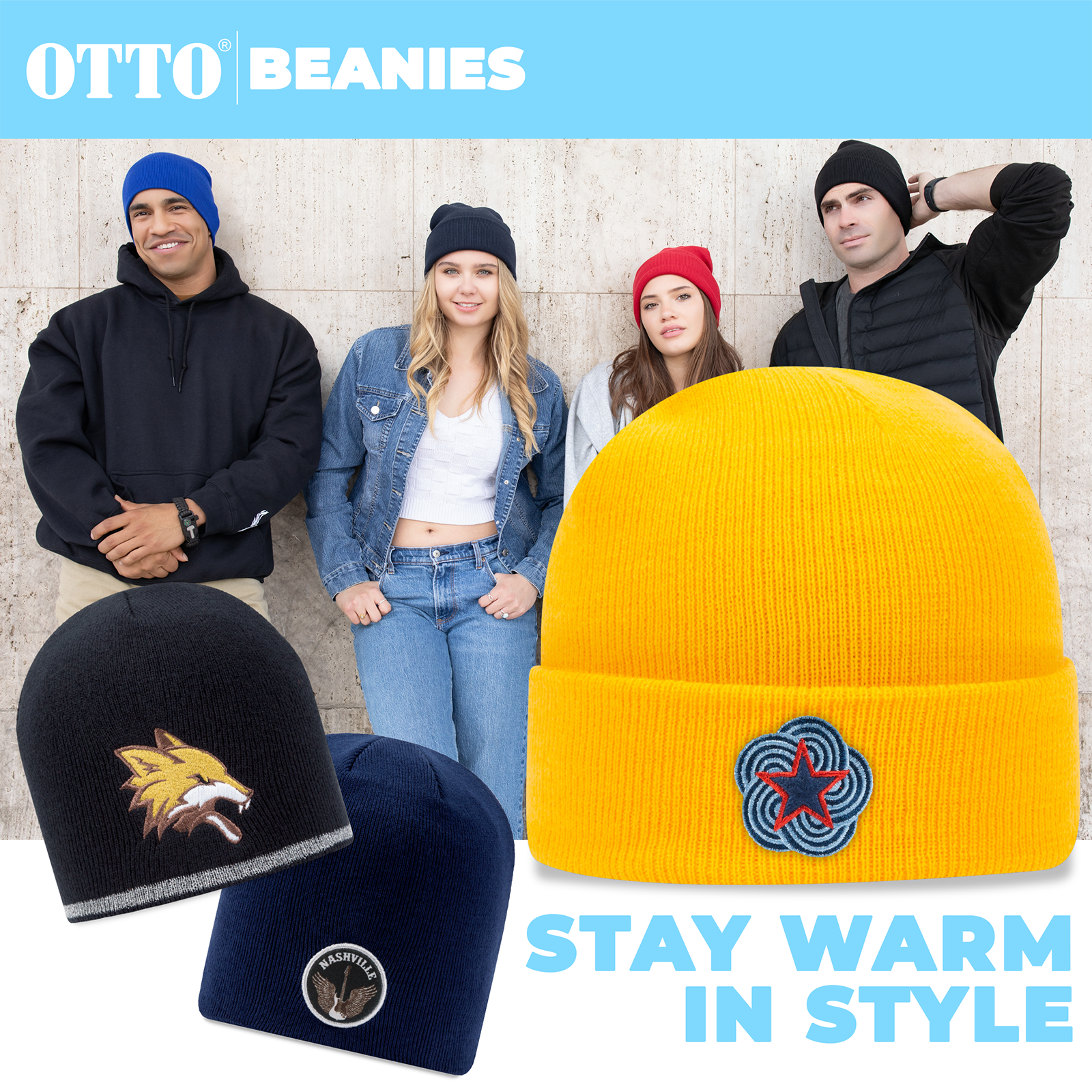 OTTO CAP 12" Classic Knit Cuffed Beanie for Warm Winter