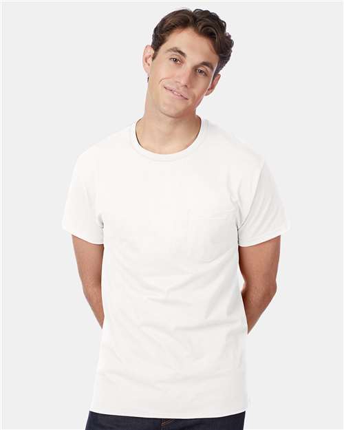 Hanes Men's Authentic Pocket T-Shirt 5590 Classic Fit Cotton