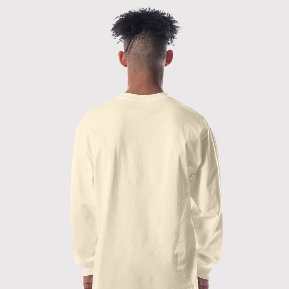 Men's Heavyweight Open-End Cotton Long Sleeve Tee | Durable Classic Fit Shirt